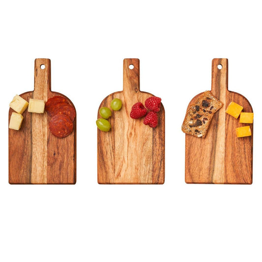 Acacia Heirloom Mini Cheese Board Set of 3 - 8x4.25" +ribbon - DJW Custom Baskets & Beyond