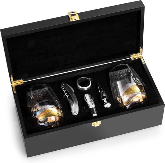 Stemless Wine Glasses Gift Set - DJW Custom Baskets & Beyond