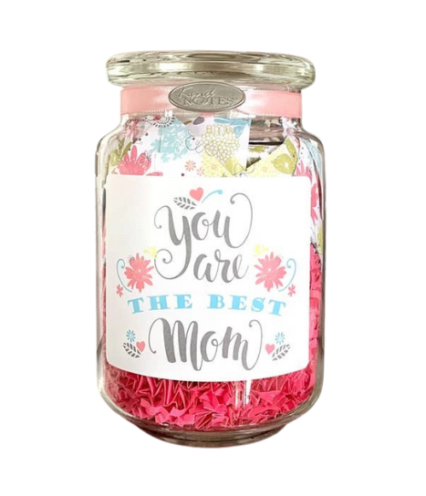 Floral Best Mom Jar of Notes - DJW Custom Baskets & Beyond