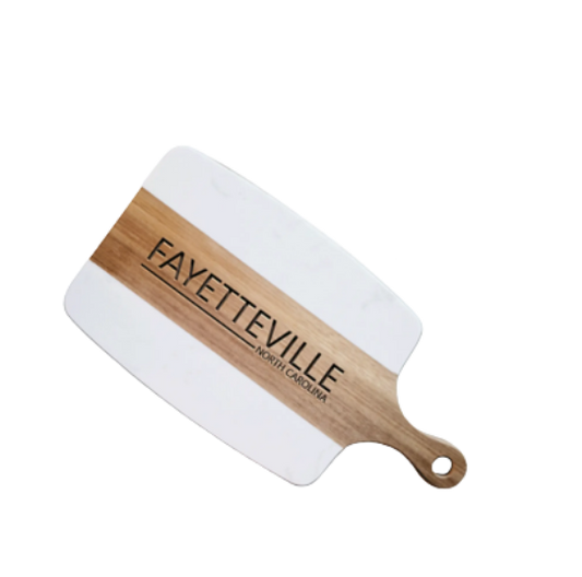 Marble & Acacia Wood Serving Board - DJW Custom Baskets & Beyond