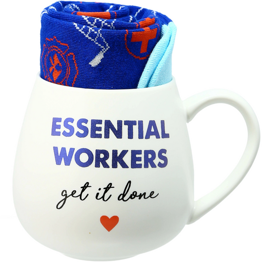 Essential Workers - 15.5 oz Mug and Sock Set - DJW Custom Baskets & Beyond