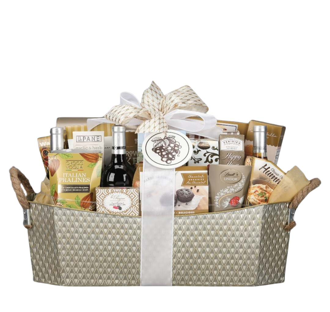 Gourmet Trio Wine Gift Basket - DJW Custom Baskets & Beyond