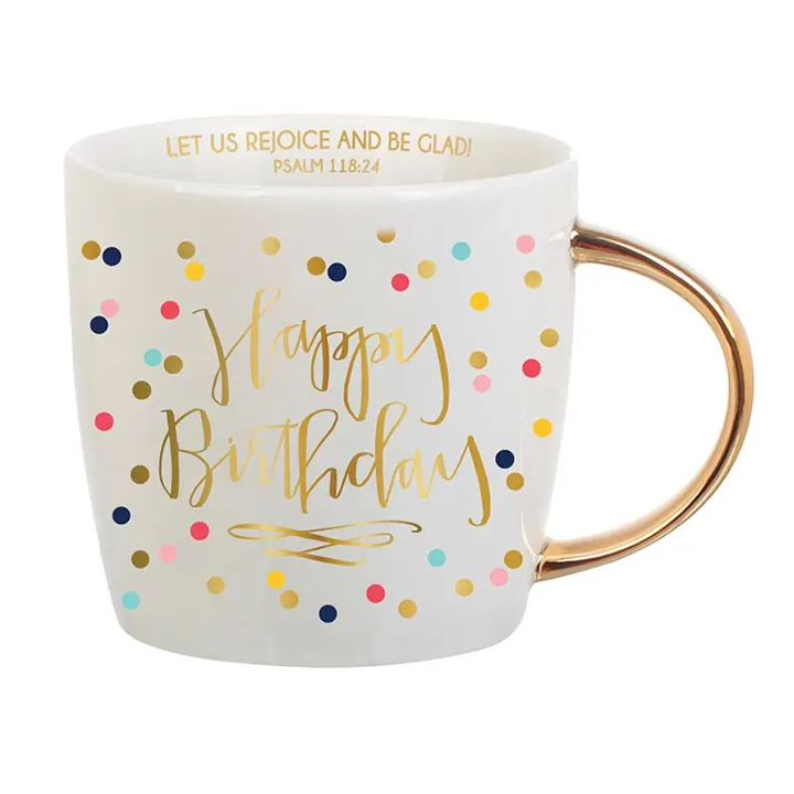 Joyful Confetti Ceramic Happy Birthday Mug - DJW Custom Baskets & Beyond