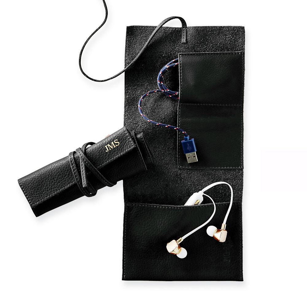 Mark & Graham Leather Charger Roll Up - stylish organization for life on the go - DJW Custom Baskets & Beyond