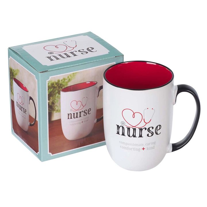 Mug White/Red Stethoscope Nurse - DJW Custom Baskets & Beyond