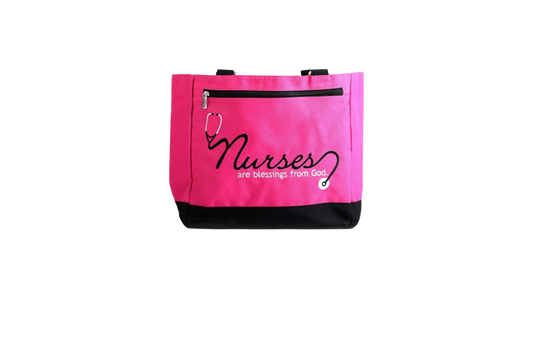 Tote - Nurses Are Blessings - Magenta - DJW Custom Baskets & Beyond