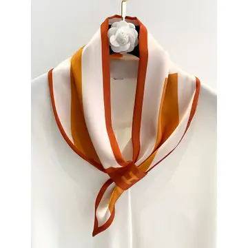 Urban Chic Silk Letter Print Scarf (Orange)