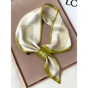 Urban Chic Silk Letter Print Scarf (Green)