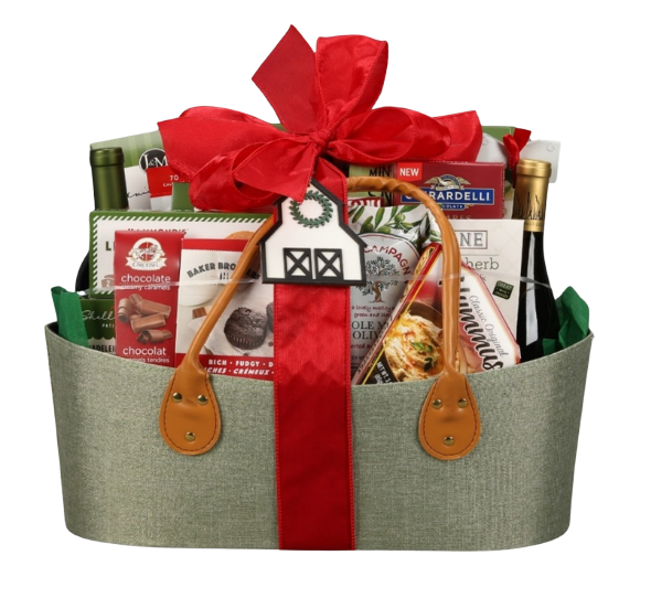 Linen Holiday Gift Basket - DJW Custom Baskets & Beyond