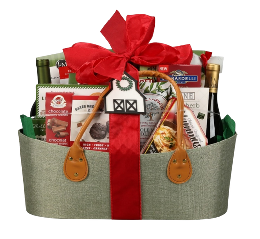 Linen Holiday Gift Basket - DJW Custom Baskets & Beyond