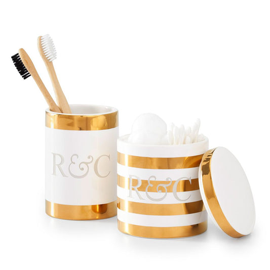 Mark & Graham Ceramic Bath Canister Set - DJW Custom Baskets & Beyond