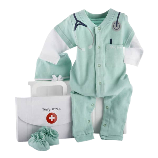 Doctor's Bag 3 Piece Layette Gift Basket - DJW Custom Baskets & Beyond