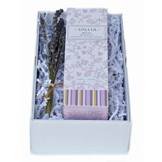 Oprah’s Favorite: Lollia Relax Body Oil Gift Box - DJW Custom Baskets & Beyond