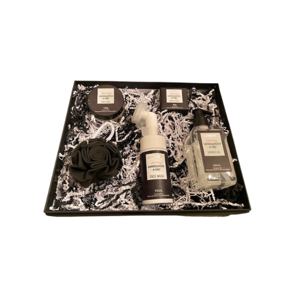 Lovery Men Sandalwood Oak - 5Pc Body Care Gift Box - DJW Custom Baskets & Beyond