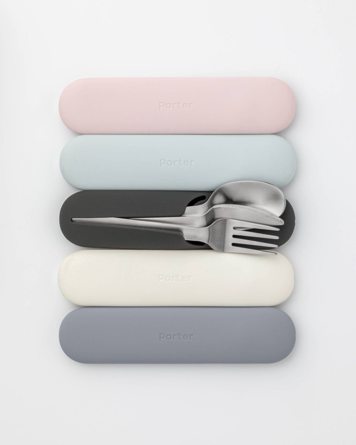 Stainless Steel Utensils Set in Silicone Carry Case - DJW Custom Baskets & Beyond