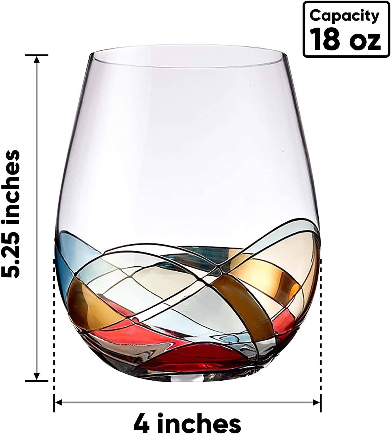 Stemless Wine Glasses Gift Set - DJW Custom Baskets & Beyond