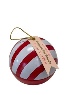 Christmas Sweet & Savory Gourmet Gift Basket with Peppermint Candle Ornament