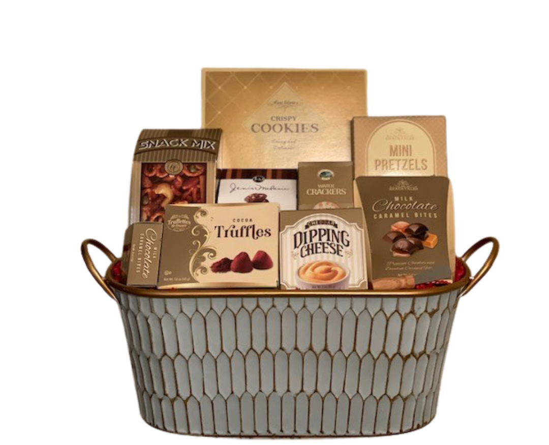 Holiday Gourmet Chocolates & Snacks Gift Basket - DJW Custom Baskets & Beyond