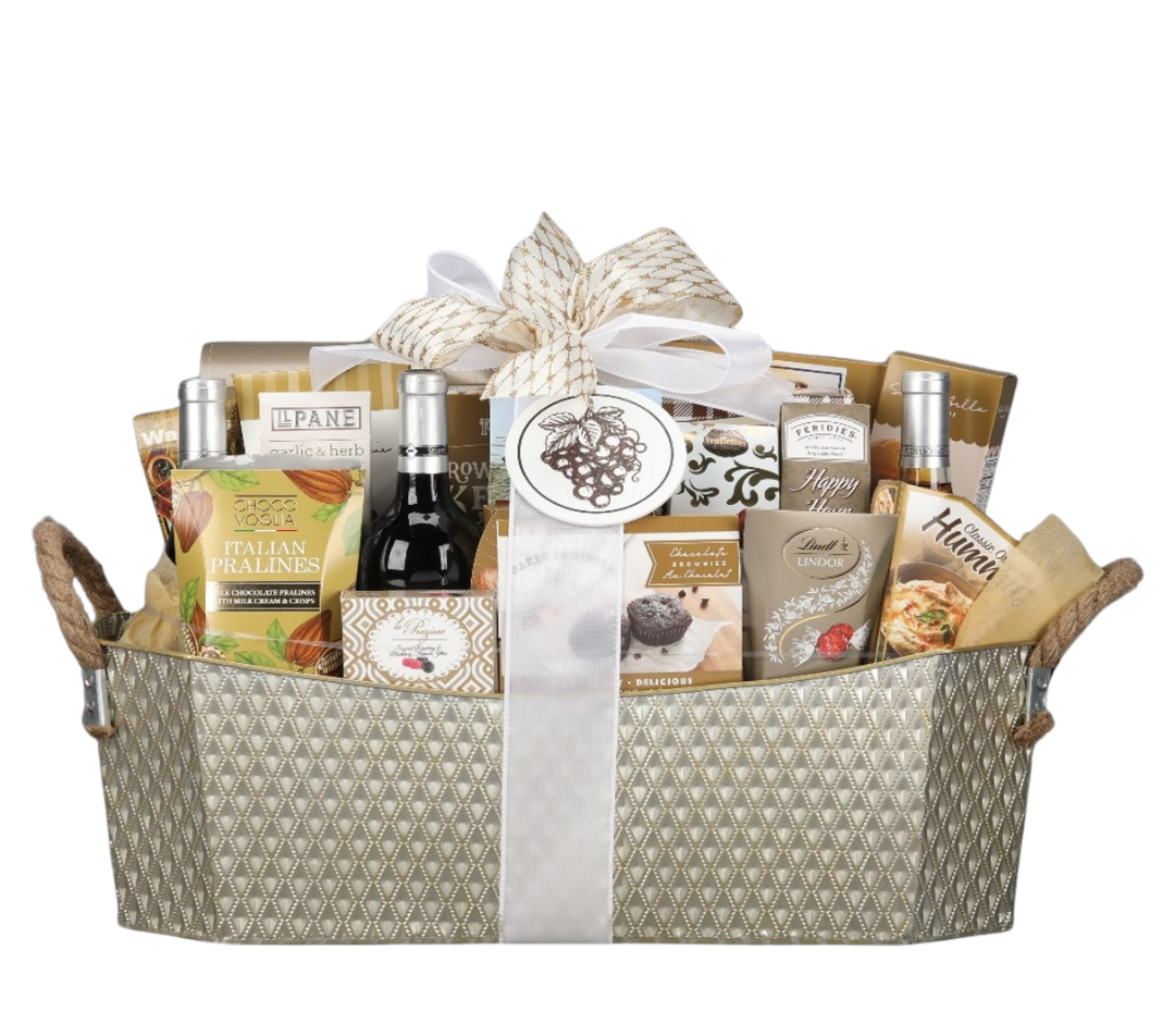 Gourmet Trio Wine Gift Basket - DJW Custom Baskets & Beyond