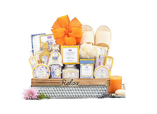Lavender Vanilla Spa Experience Gift Basket - DJW Custom Baskets & Beyond