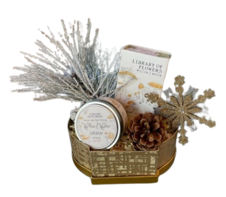 Library of Flowers Holiday Gift Box - DJW Custom Baskets & Beyond