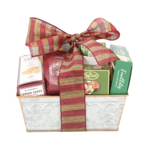 Festive Metal Gift Basket - DJW Custom Baskets & Beyond