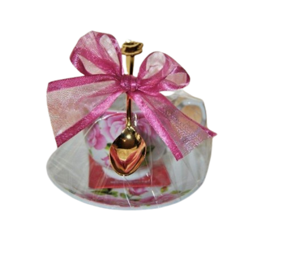 Teatime:  Pretty Pink Rose Porcelain Teacup & Saucer - DJW Custom Baskets & Beyond