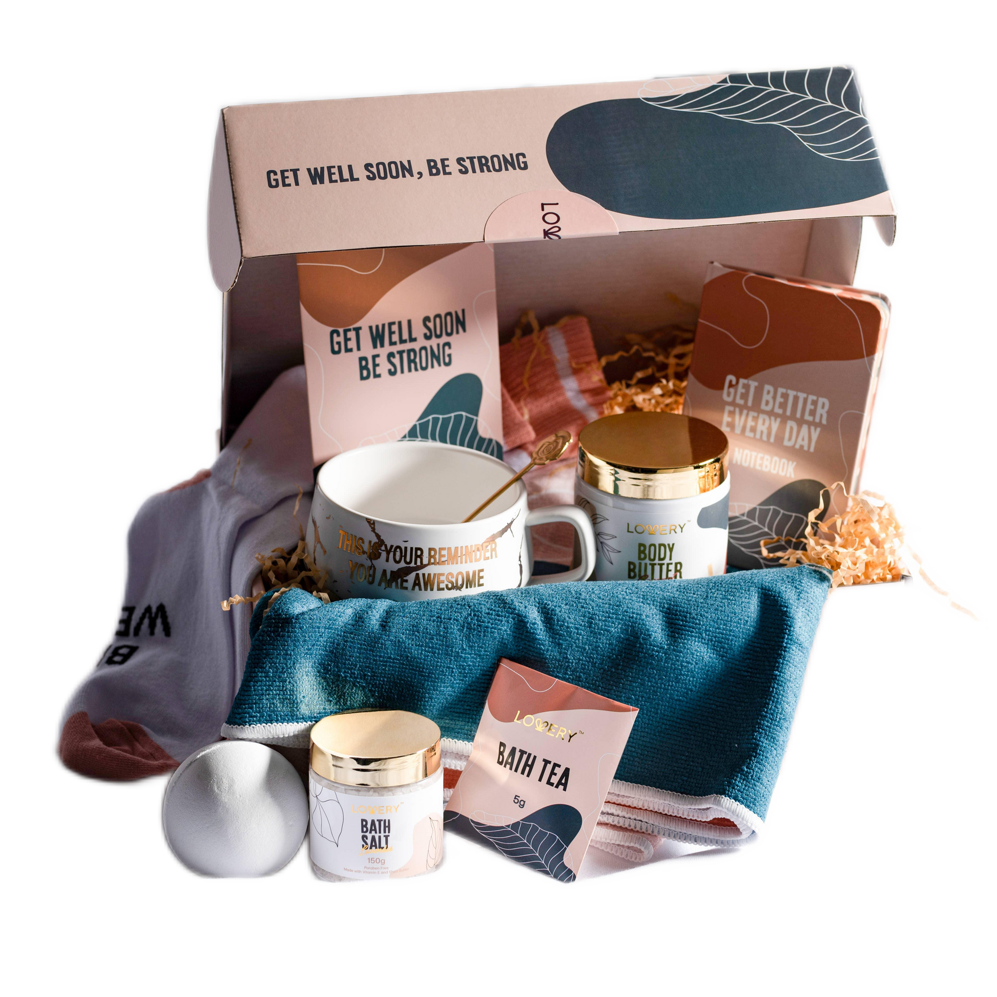 Get Well Soon Box - Care Package Gift , Sympathy Basket Set - DJW Custom Baskets & Beyond