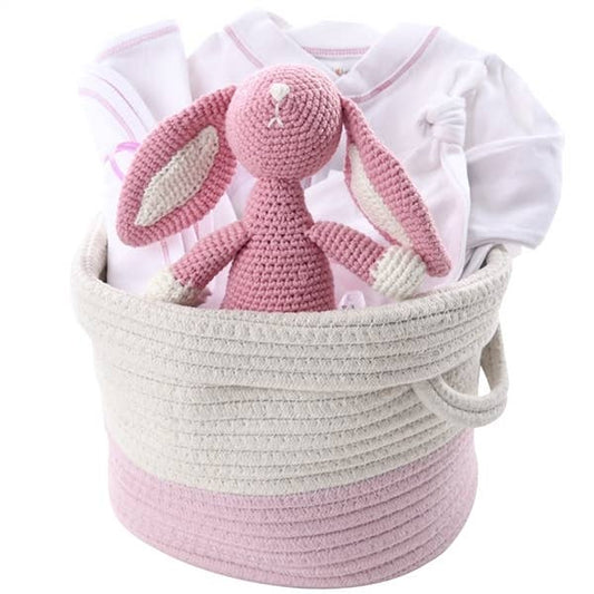 Organic Baby Gift Basket - Signature Pink Girl - DJW Custom Baskets & Beyond