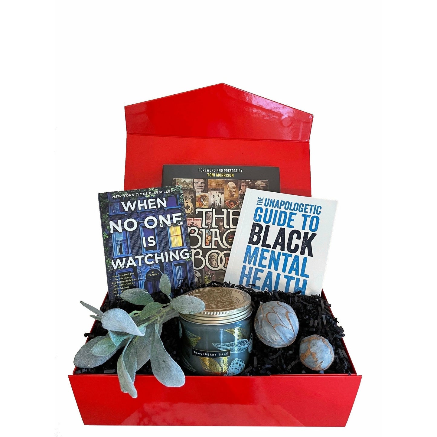 Custom Black Books Gift Box - DJW Custom Baskets & Beyond