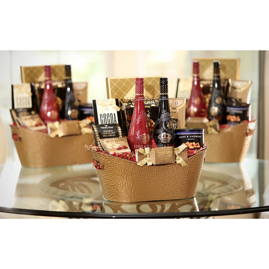 Custom Closing Wine & Gourmet Snacks Gift Basket - DJW Custom Baskets & Beyond