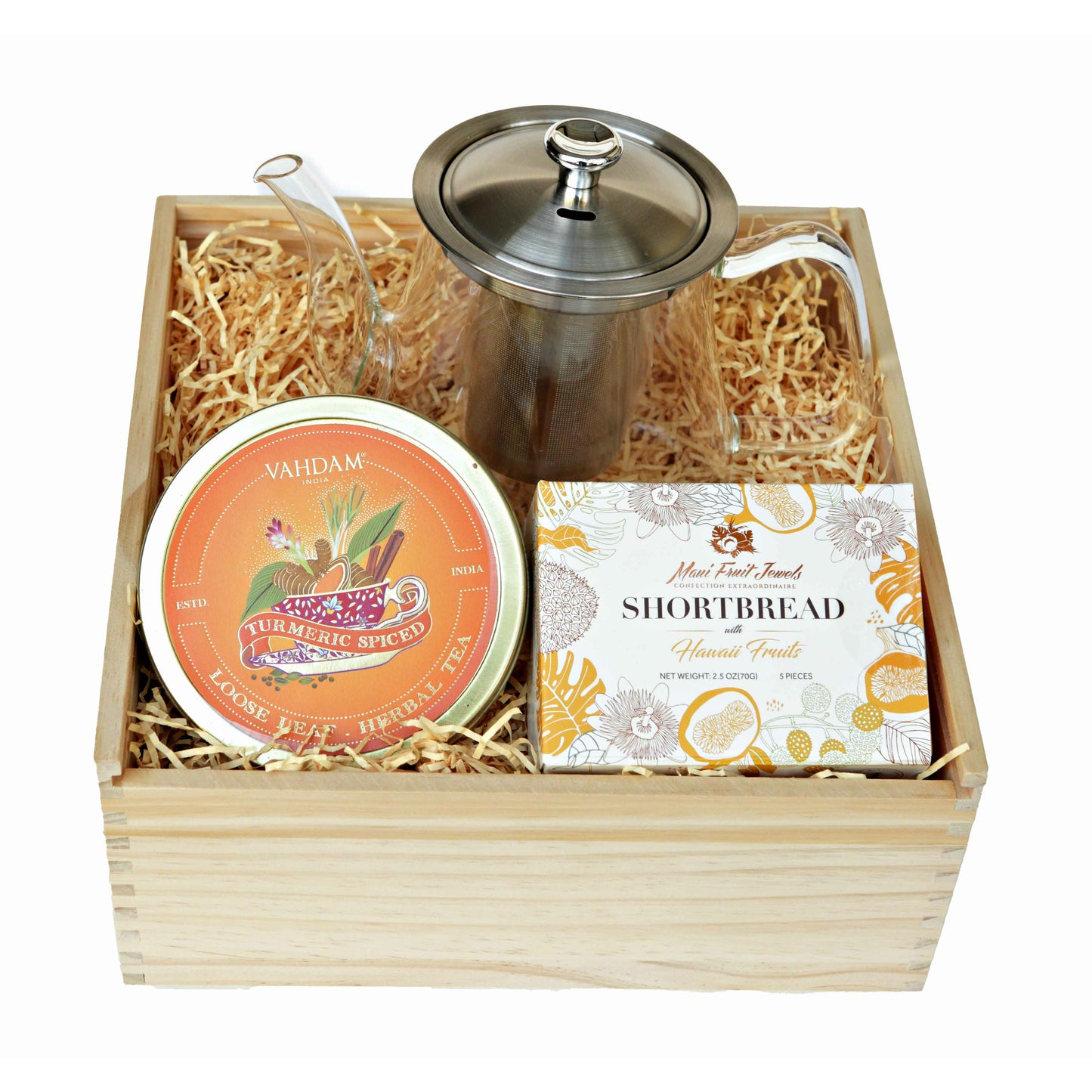 Vahdam Spiced Herbal Tea and Shortbread Gift Box - DJW Custom Baskets & Beyond