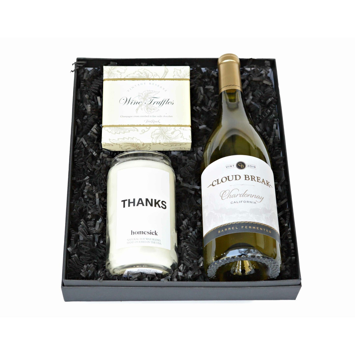 Thank You Wine & Truffles Gift box - DJW Custom Baskets & Beyond