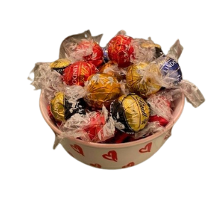 Heart Bowl with Lindor Gourmet Chocolates - DJW Custom Baskets & Beyond