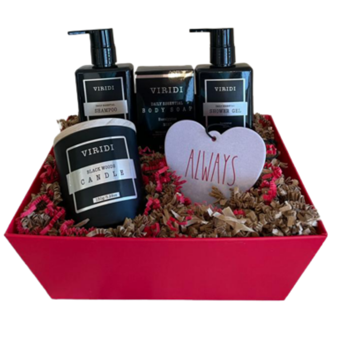 Luxury Spa Kit for Men - Sandalwood & Oak Scented Bath Gift Set & Shower  Basket