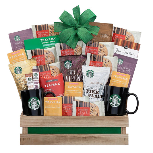 Starbucks Coffee, Tea and Cookie Gift Tray - DJW Custom Baskets & Beyond